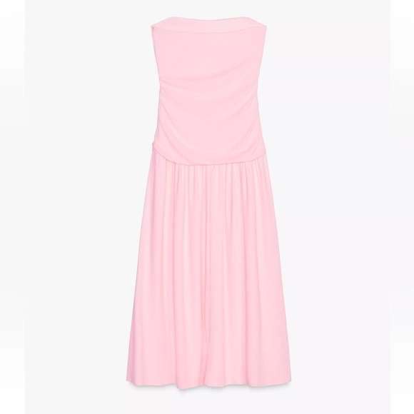 Zara Soft Pink Strapless Dress - Picture 2 of 12